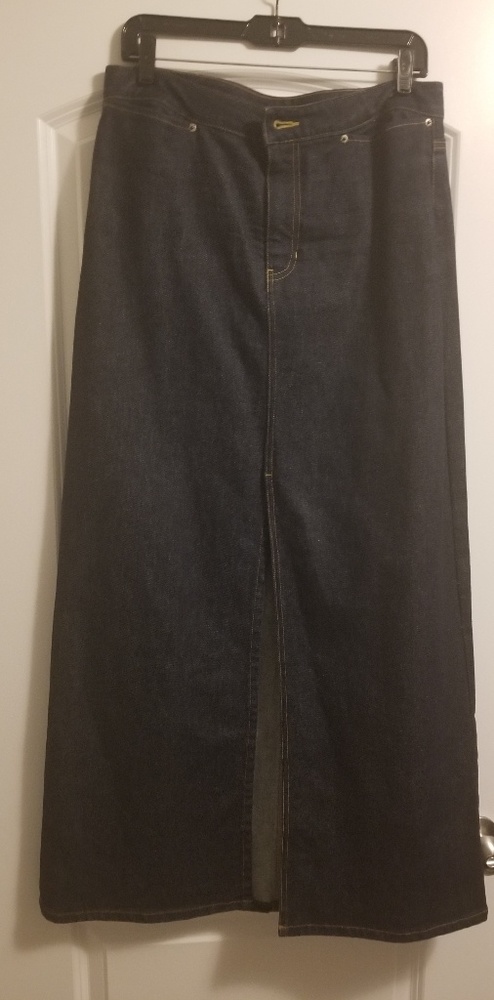 Long Dark Denim Skirt